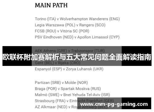 欧联杯附加赛解析与五大常见问题全面解读指南